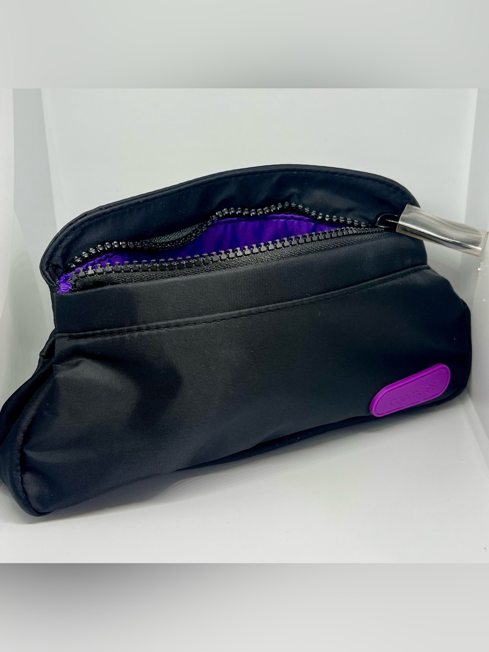 Caboodles Black & Purple Cosmetic Makeup Bag Travel Organizer Pouch